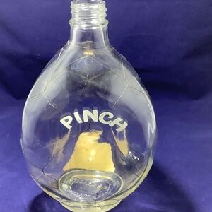 Pinch Clear Glass Bottle with White Logo